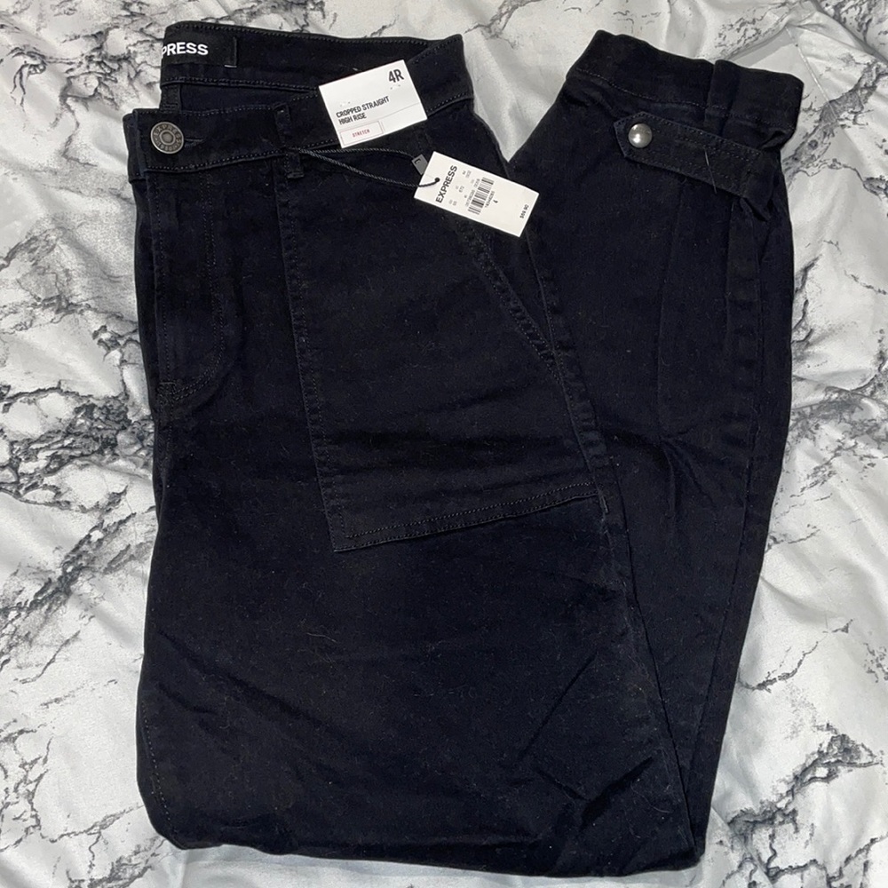 NWT Express High Rise Pants with Cinched Detail